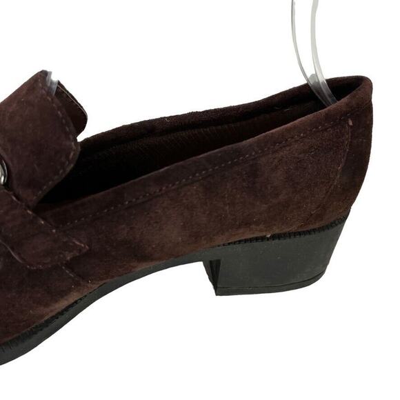 Cobbie Cuddlers Womens Brown Suede Slip On Leather Loafers Block Heel Shoes 7.5W - Picture 4 of 16